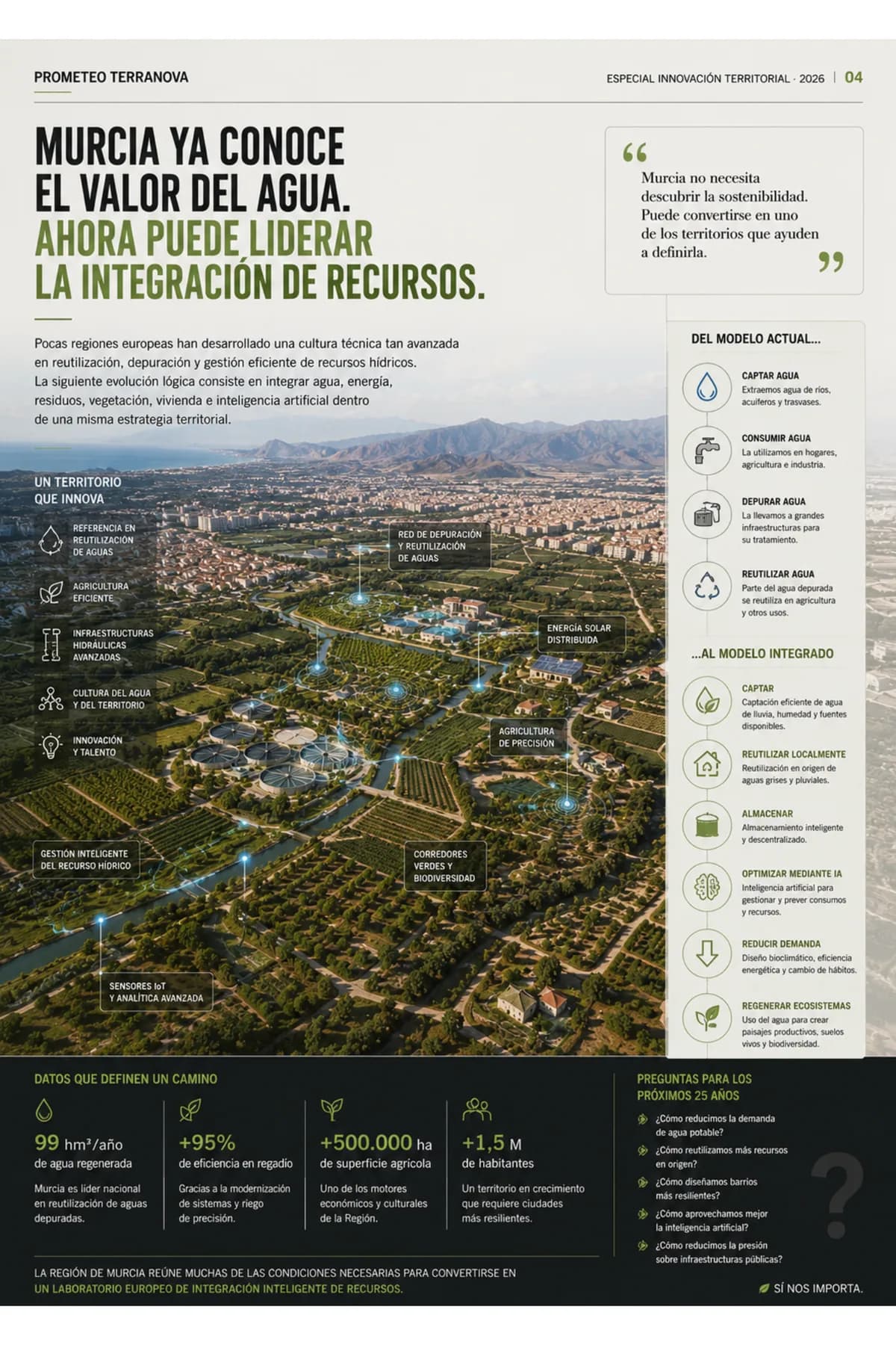 Murcia puede liderar la integración de recursos. Página 4 del especial de Prometeo Terranova.