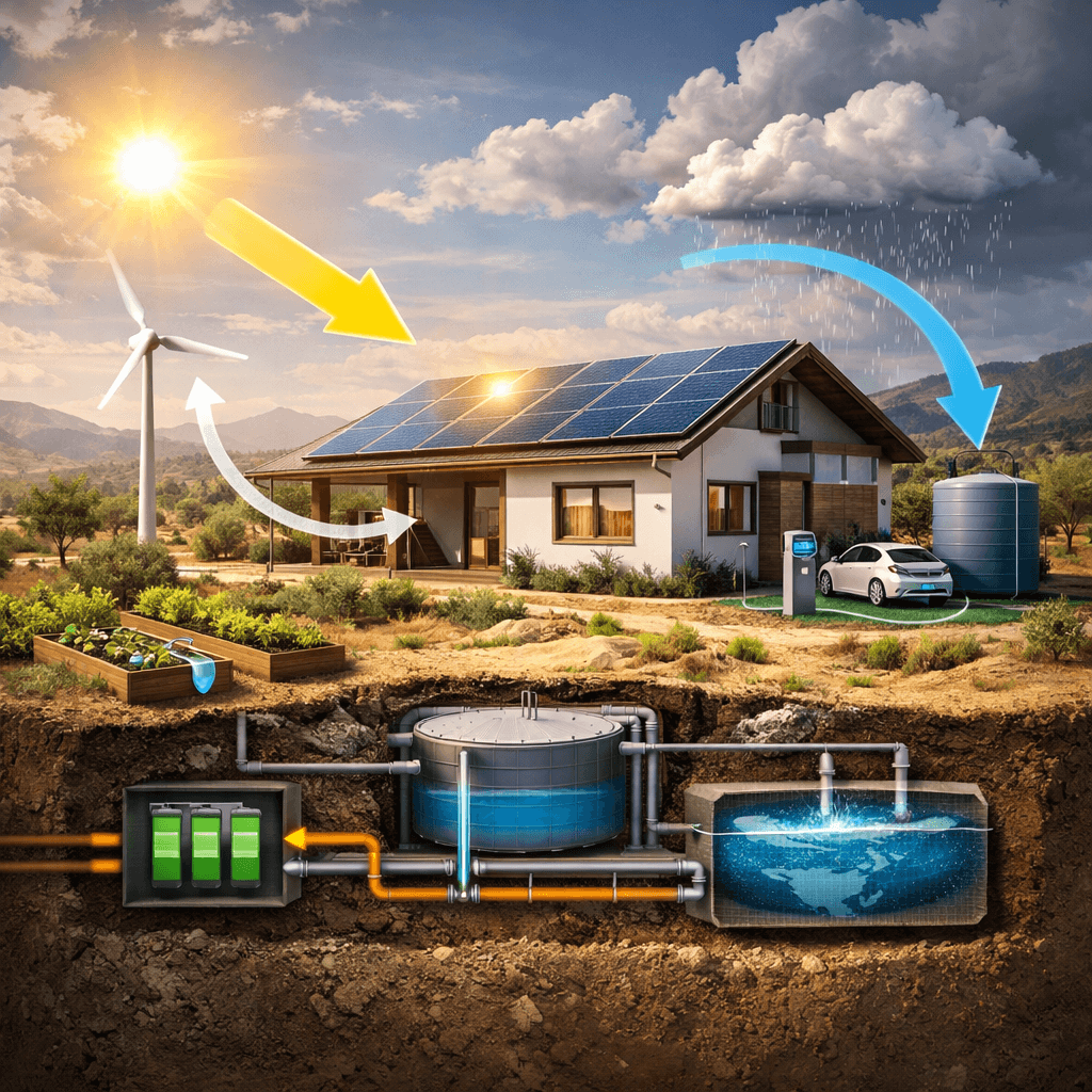 Solar, posible apoyo eólico, baterías y zonas técnicas