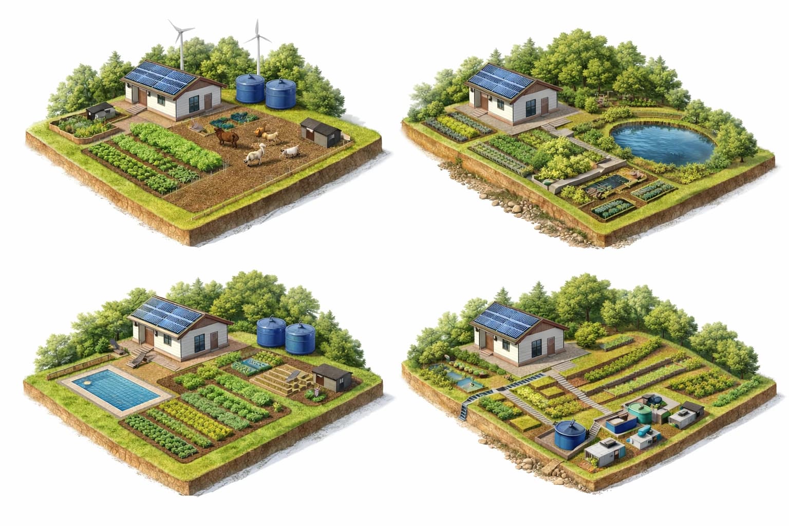 Huerto, frutales, animales, compost y biodiversidad